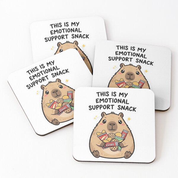 Item preview, Funny Emotional Support Snack Sticker – Cute Kawaii Animal Meme Food Humor designed and sold by MongOficial.