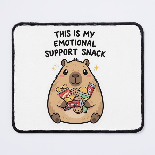 Item preview, Funny Emotional Support Snack Sticker – Cute Kawaii Animal Meme Food Humor designed and sold by MongOficial.