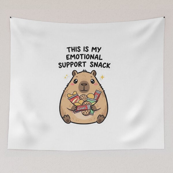Item preview, Funny Emotional Support Snack Sticker – Cute Kawaii Animal Meme Food Humor designed and sold by MongOficial.