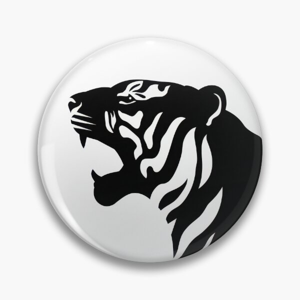 Item preview, Tiger roaring in black silhouette designed and sold by anytka.