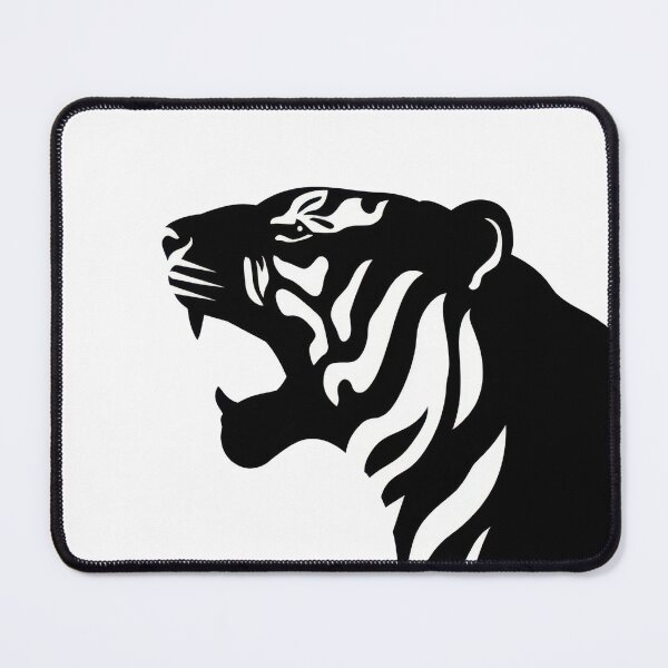 Item preview, Tiger roaring in black silhouette designed and sold by anytka.