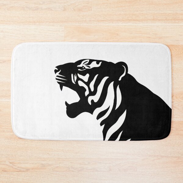 Item preview, Tiger roaring in black silhouette designed and sold by anytka.
