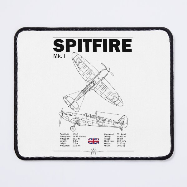 Item preview, Supermarine Spitfire Mk.I Blueprint Poster designed and sold by Justinian Matieu.