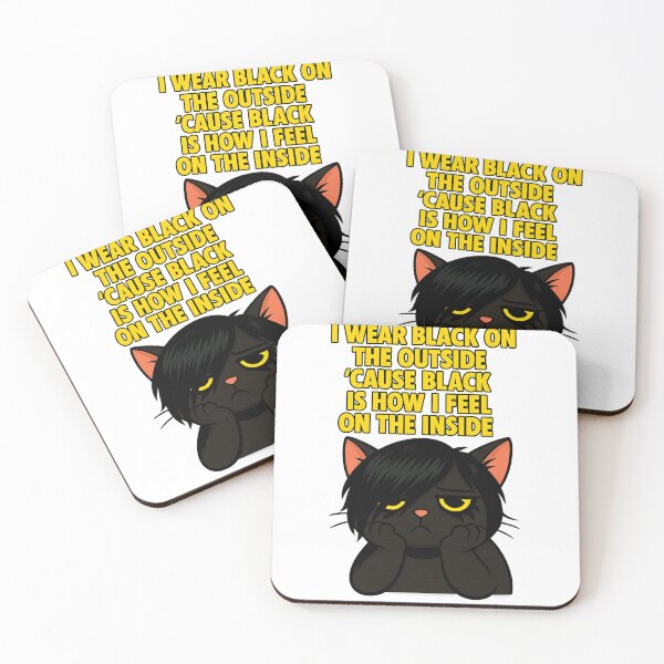 Item preview, Sad Emo Black Cat Cartoon – Unlovable The Smiths Inspired – I Wear Black On The Outside ‘Cause Black Is How I Feel On The Inside – Funny Depressed Cat designed and sold by Donsean22.