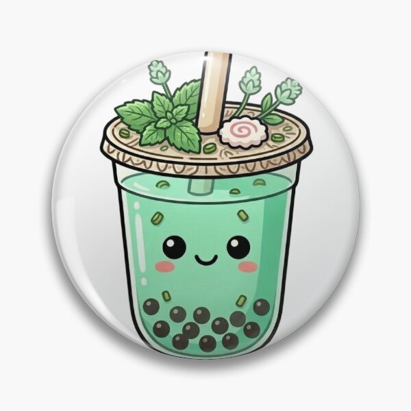 Item preview, Cute Mint Bubble Tea - Fresh Kawaii Boba - Green Tea by AMJ designed and sold by AMJ-Studio.