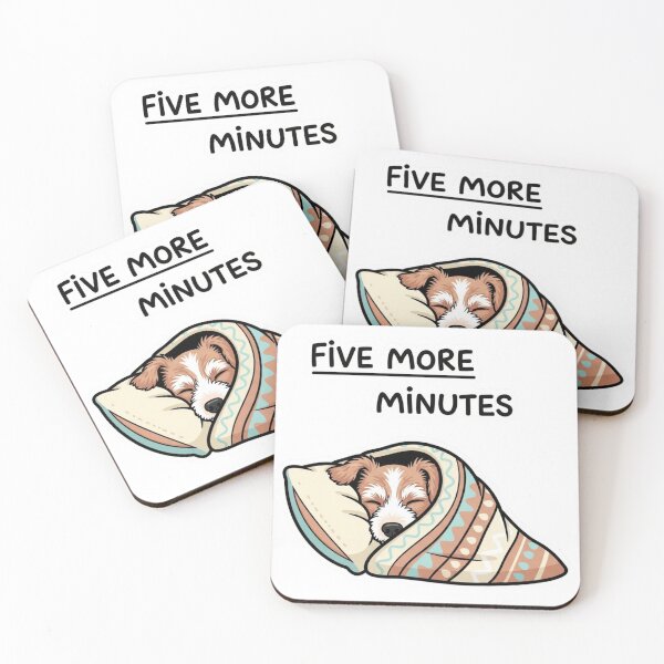Item preview, Sleepy Dog Five More Minutes Sticker – Cute Cozy Funny Meme designed and sold by MongOficial.