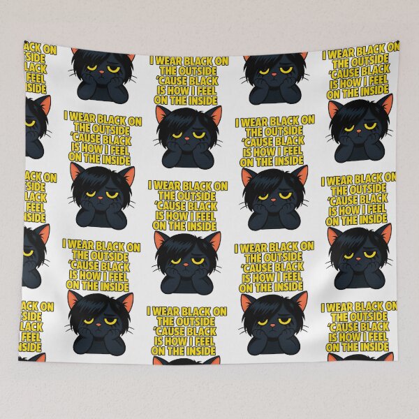 Item preview, Sad Emo Black Cat Cartoon – Unlovable The Smiths Inspired – I Wear Black On The Outside ‘Cause Black Is How I Feel On The Inside designed and sold by Donsean22.