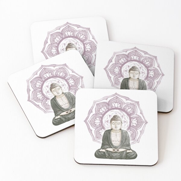 Item preview, Buddha Padma Watercolor - Fawn Earth Pine - Beet Halo designed and sold by Irene Estelle.