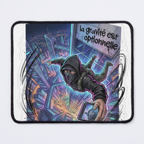 Item preview, Urban Vertigo Street Art – Gravity is Optional | Extreme Cyberpunk Manga Base Jump designed and sold by PLUSHIWORLDtm.