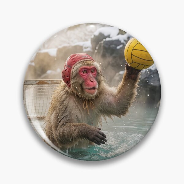 Item preview, Macaque Goalie Makes Yet Another Save in Onsen designed and sold by Tridentulus.