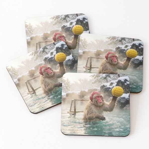 Item preview, Macaque Goalie Makes Yet Another Save in Onsen designed and sold by Tridentulus.