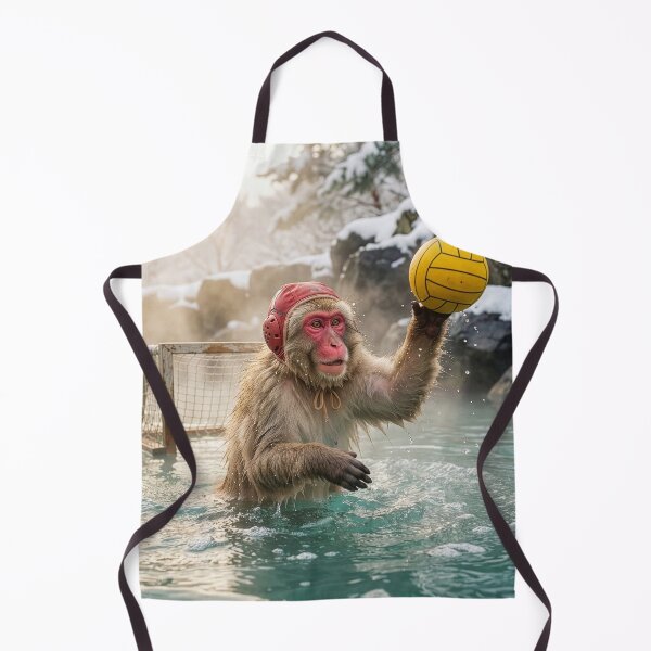 Item preview, Macaque Goalie Makes Yet Another Save in Onsen designed and sold by Tridentulus.