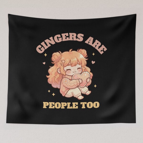 Item preview, Gingers Are People Too Red Hair Joke Kawaii Cartoon Aesthetic designed and sold by UniTeeCo.