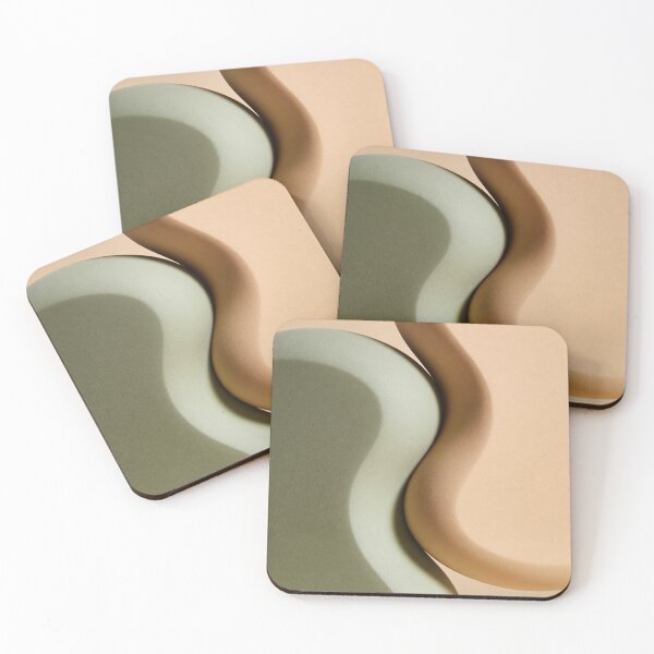 Item preview, Sage Green & Beige Minimalist Abstract Wall Art – 3D Organic Shapes designed and sold by QuietCanvasArtworks.