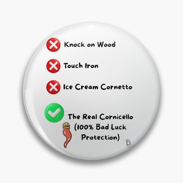 Item preview, Funny Italian Superstition Checklist Cornicello vs Cornetto Ice Cream Joke Shirt & Sticker designed and sold by TheItaliandilemma.
