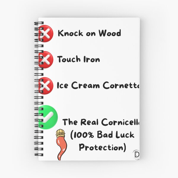 Item preview, Funny Italian Superstition Checklist Cornicello vs Cornetto Ice Cream Joke Shirt & Sticker designed and sold by TheItaliandilemma.