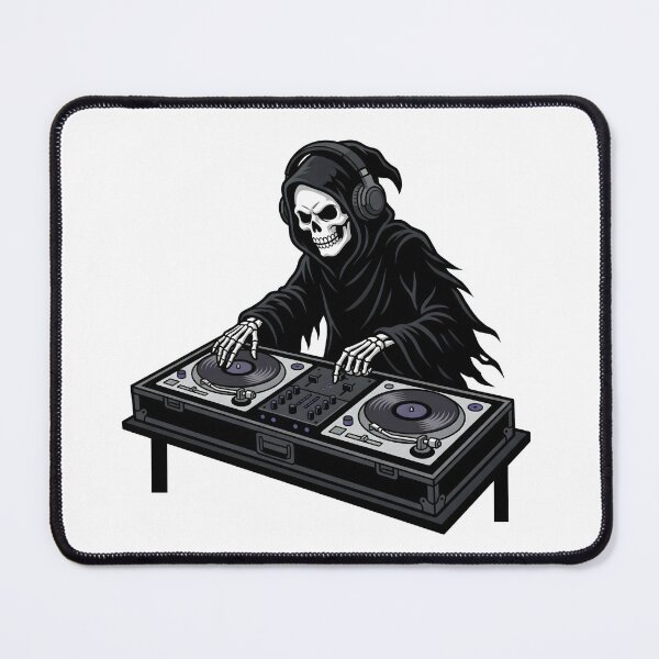 Item preview, Grim Reaper DJ Spinning Vinyl Records designed and sold by Kvarny.