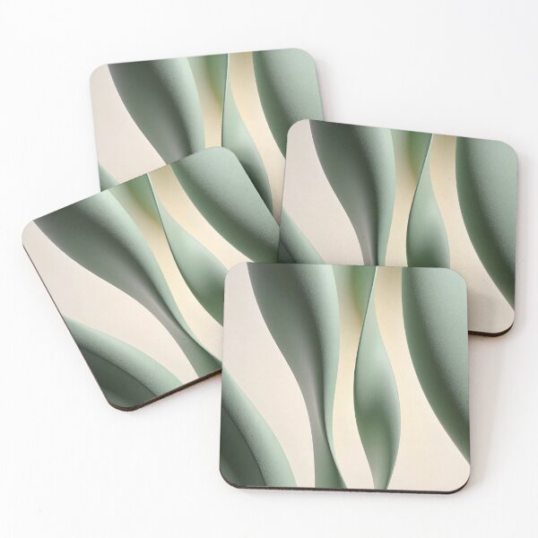 Item preview, Sage Green Vertical Abstract Wall Art – Minimalist Nordic 3D Design designed and sold by QuietCanvasArtworks.