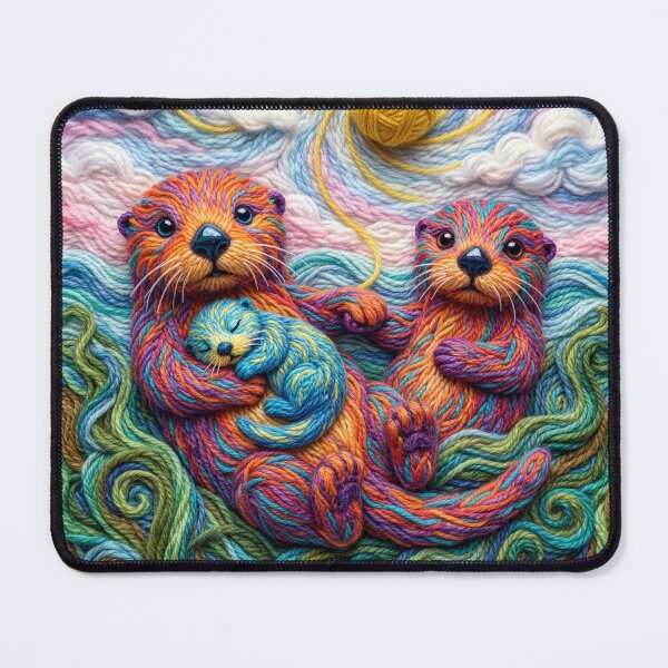 Item preview, Yarn Otters Float in Yarn Kelp Patch designed and sold by Tridentulus.
