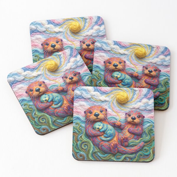 Item preview, Yarn Otters Float in Yarn Kelp Patch designed and sold by Tridentulus.