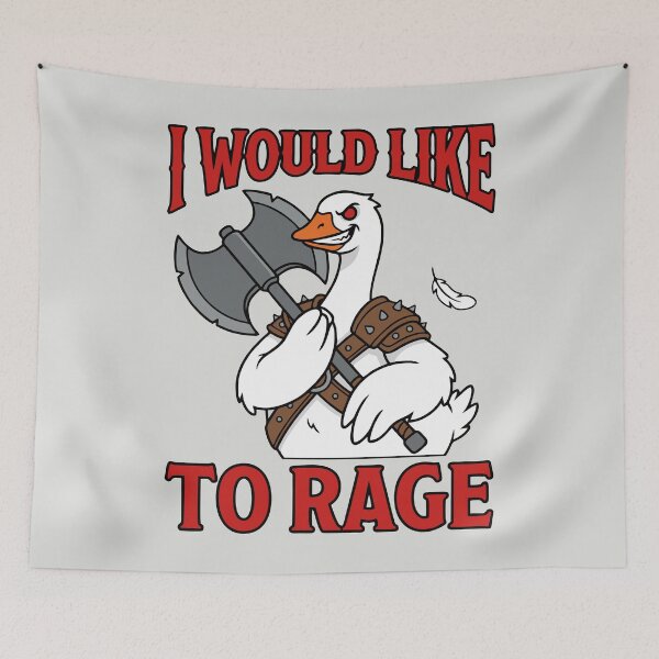 Item preview, I Would Like To Rage - Funny RPG Barbarian Goose designed and sold by DigitalGlade.