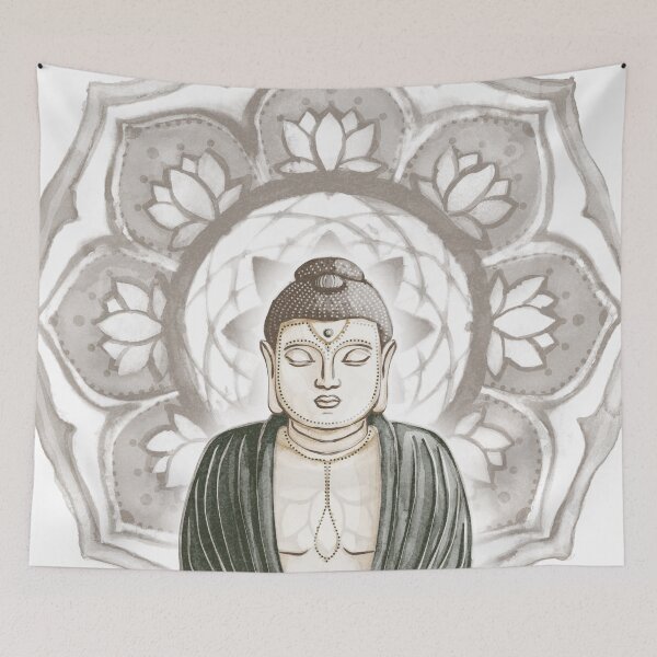 Item preview, Buddha Padma Watercolor - Fawn Earth Pine - Earth Halo designed and sold by Irene Estelle.