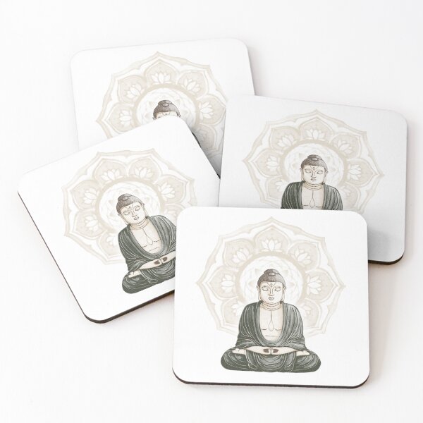 Item preview, Buddha Padma Watercolor - Fawn Earth Pine - Dove Halo designed and sold by Irene Estelle.