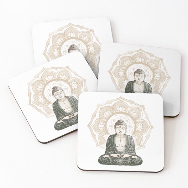 Item preview, Buddha Padma Watercolor - Fawn Earth Pine - Fawn Halo designed and sold by Irene Estelle.
