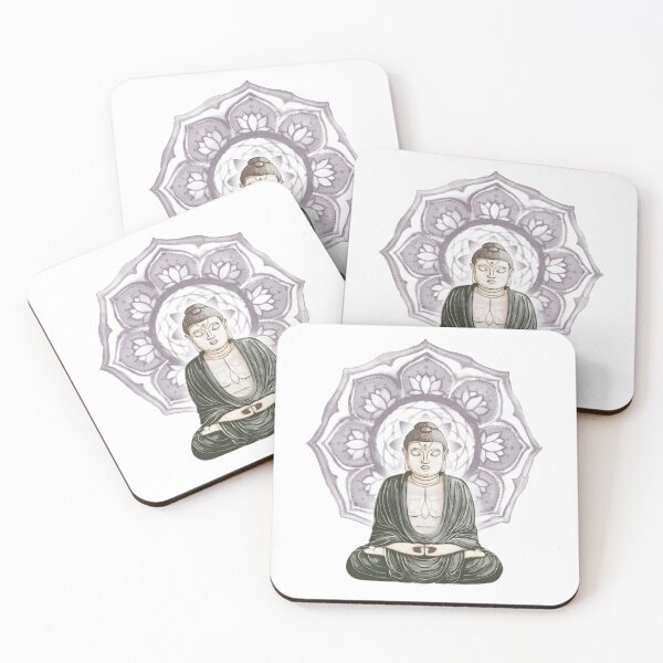 Item preview, Buddha Padma Watercolor - Fawn Earth Pine - Fig Halo designed and sold by Irene Estelle.