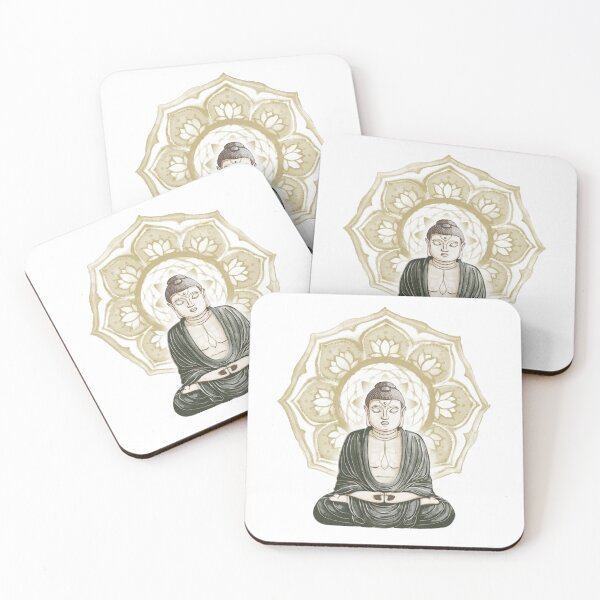 Item preview, Buddha Padma Watercolor - Fawn Earth Pine - Ochre Halo designed and sold by Irene Estelle.