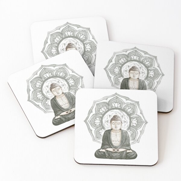 Item preview, Buddha Padma Watercolor - Fawn Earth Pine - Pine Halo designed and sold by Irene Estelle.