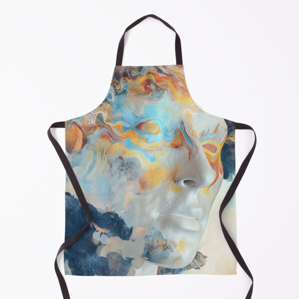 Item preview, Psychedelic Surreal Marble Head with Vibrant Fluid Swirls and Topographic Lines designed and sold by EK-World.