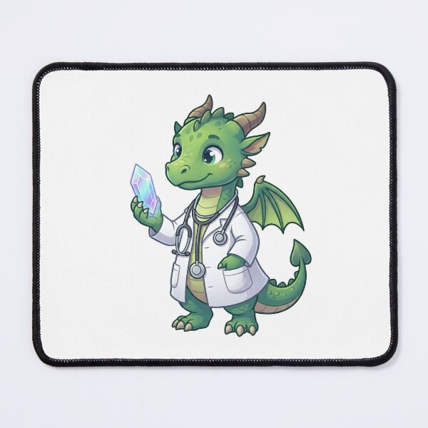 Item preview, Cute Green Dragon Doctor Holding Magic Crystal designed and sold by Kvarny.