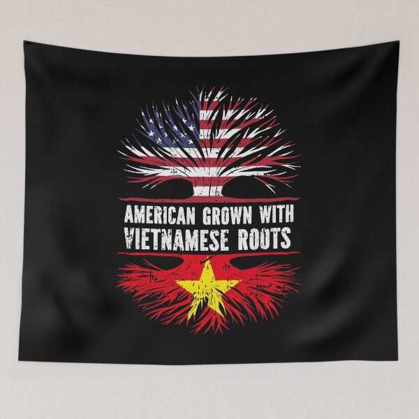 Item preview, American Grown with Vietnamese Roots USA Flag designed and sold by CosmoKitsch.