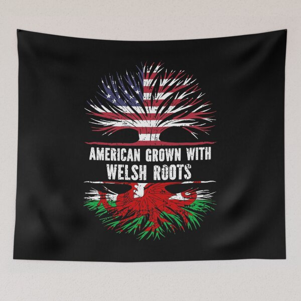 Item preview, American Grown with Welsh Roots USA Flag designed and sold by CosmoKitsch.
