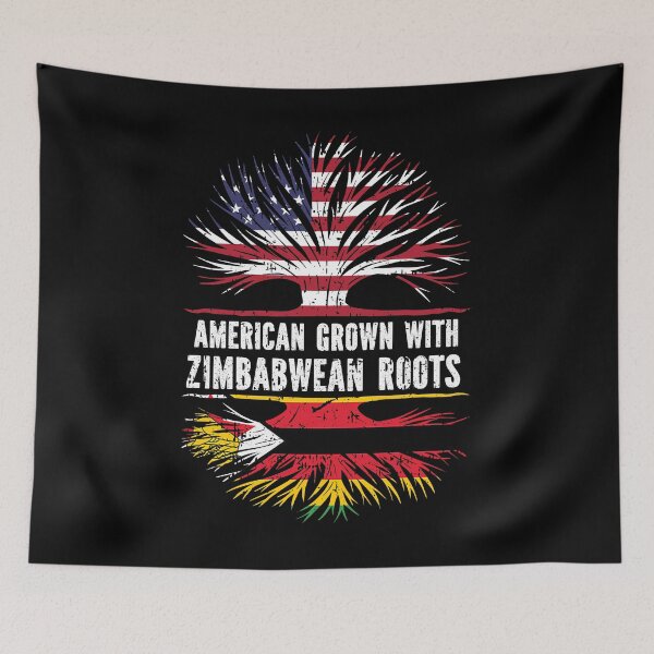 Item preview, American Grown with Zimbabwean Roots USA Flag designed and sold by CosmoKitsch.