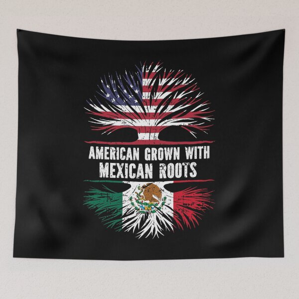 Item preview, American Grown with Mexican Roots USA Flag designed and sold by CosmoKitsch.