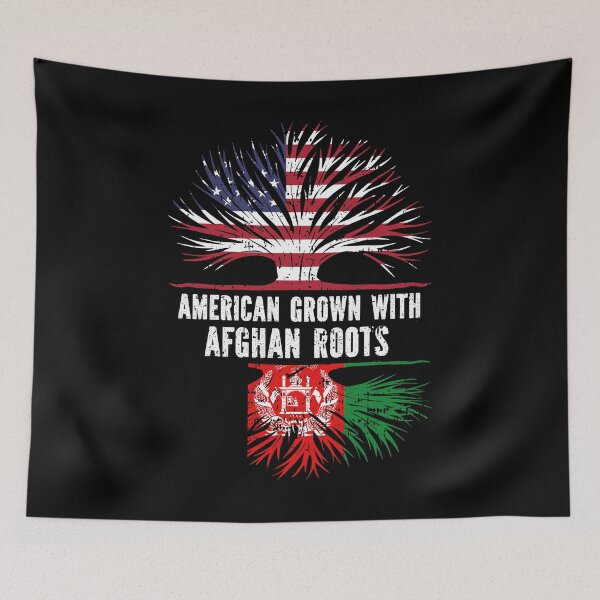 Item preview, American Grown with Afghan Roots USA Flag designed and sold by CosmoKitsch.