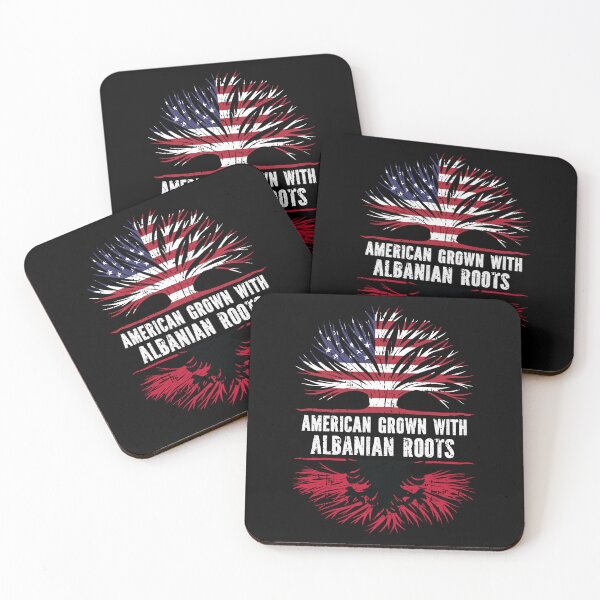 Item preview, American Grown with Albanian Roots USA Flag designed and sold by CosmoKitsch.