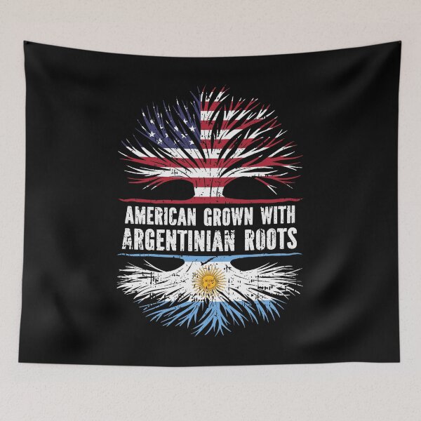 Item preview, American Grown with Argentinian Roots USA Flag designed and sold by CosmoKitsch.