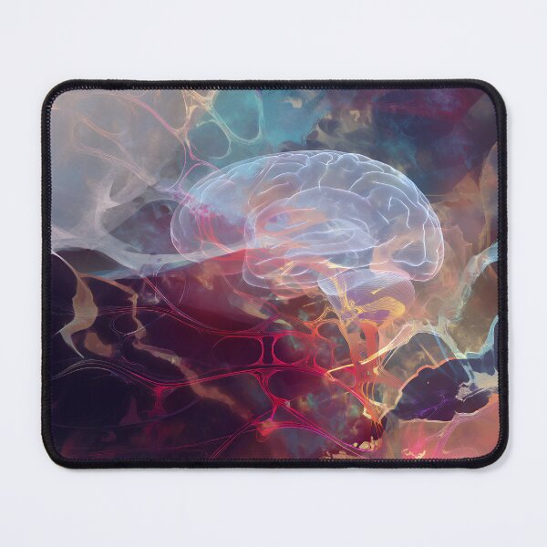 Item preview, Psychedelic Translucent Brain with Glowing Neural Energy in Vibrant Fluid Nebula designed and sold by EK-World.