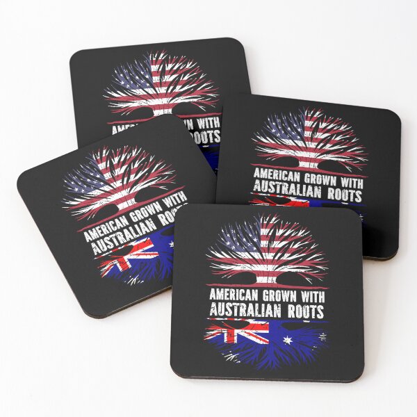 Item preview, American Grown with Australian Roots USA Flag designed and sold by CosmoKitsch.