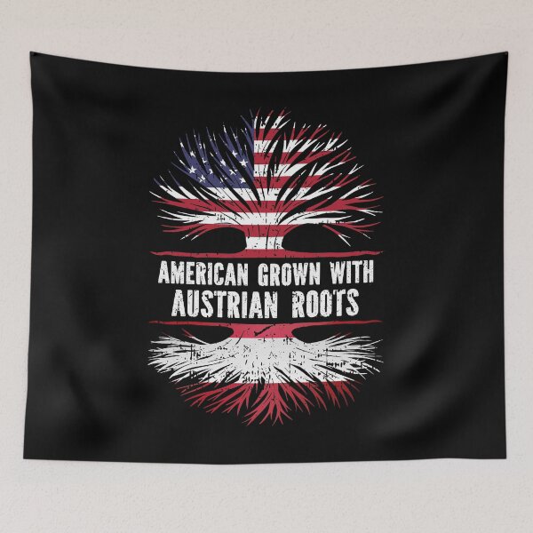 Item preview, American Grown with Austrian Roots USA Flag designed and sold by CosmoKitsch.
