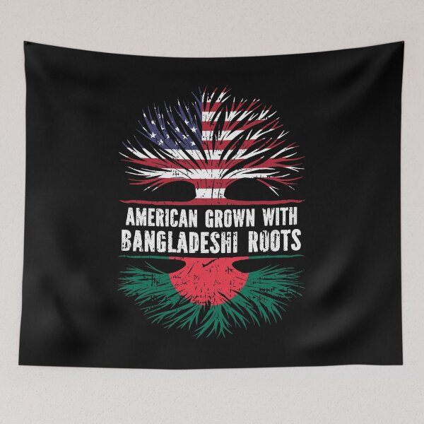 Item preview, American Grown with Bangladeshi Roots USA Flag designed and sold by CosmoKitsch.