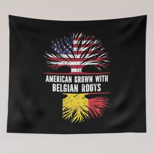 Item preview, American Belgian with Belgian Roots  USA Flag designed and sold by CosmoKitsch.