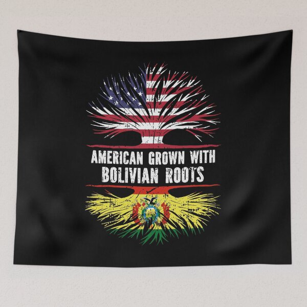 Item preview, American Grown with Bolivian Roots USA Flag designed and sold by CosmoKitsch.