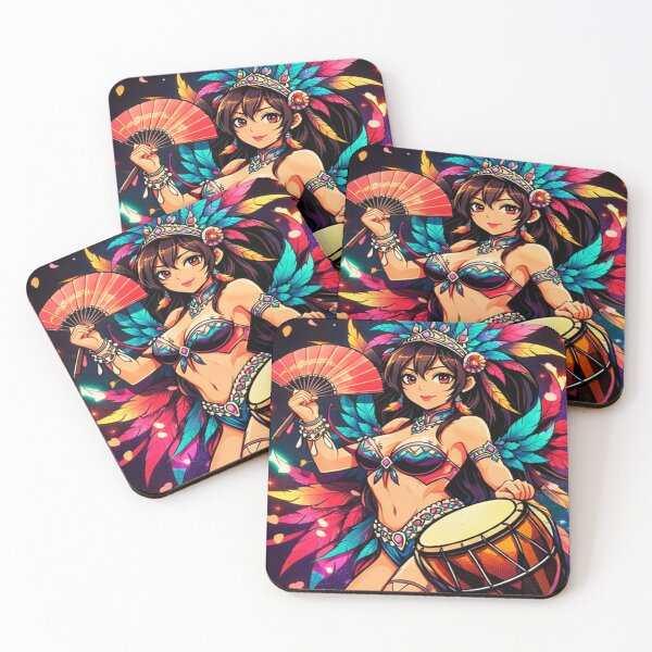 Item preview, Caribbean Carnival Anime Girl Dances to the Music designed and sold by 5PalmsCreative.