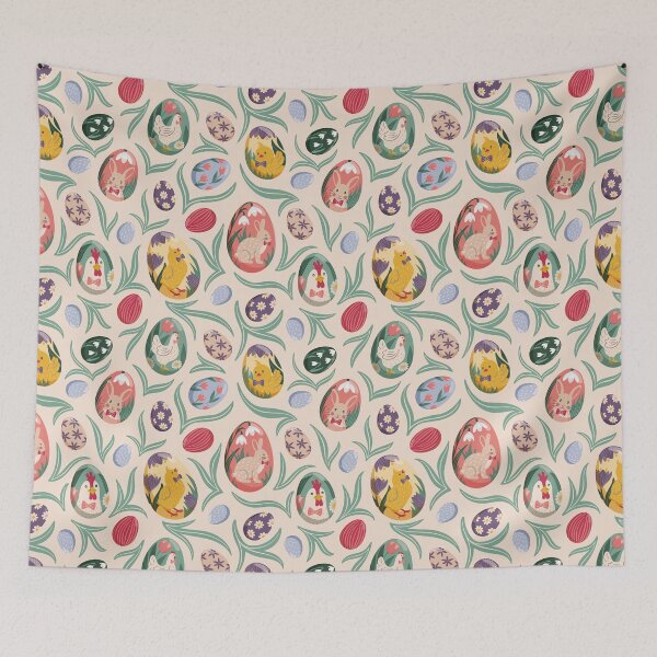 Item preview, Colorful Easter eggs with portraits of animals – playful pattern designed and sold by InkofNocturna.