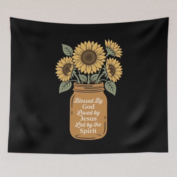 Item preview, Blessed by God Loved by Jesus Sunflower Bouquet Christian designed and sold by Dressed For  Duty.