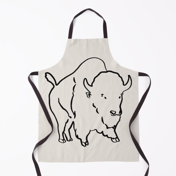 Artikelvorschau, Bison-Linienzeichnung - Schwarz entworfen und verkauft von InlandStyle.